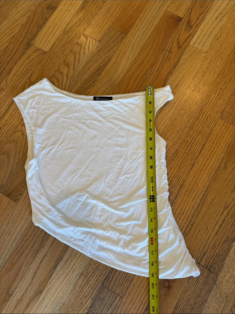 Asymmetric One-Shoulder White Tank Top medium sexy stylish - Picture 5 of 6